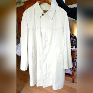 Vintage London Fog Men's Trench-Style Raincoat, 42 Reg, Off White